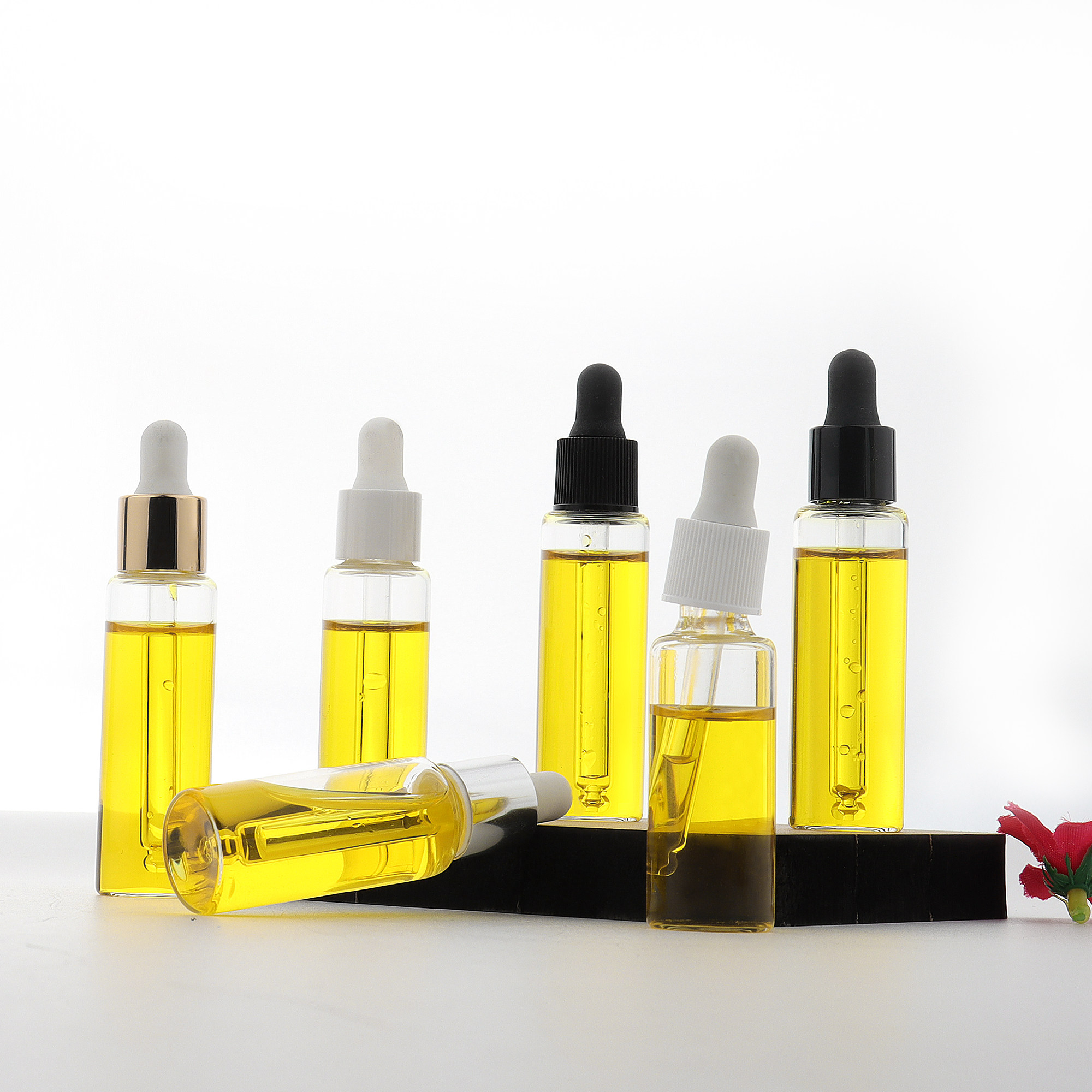 HOPECK胶帽滴管盖透明管制玻璃瓶护肤小样13牙5个装分装瓶精油瓶,淘宝优惠券,粉丝福利购,淘宝优惠卷