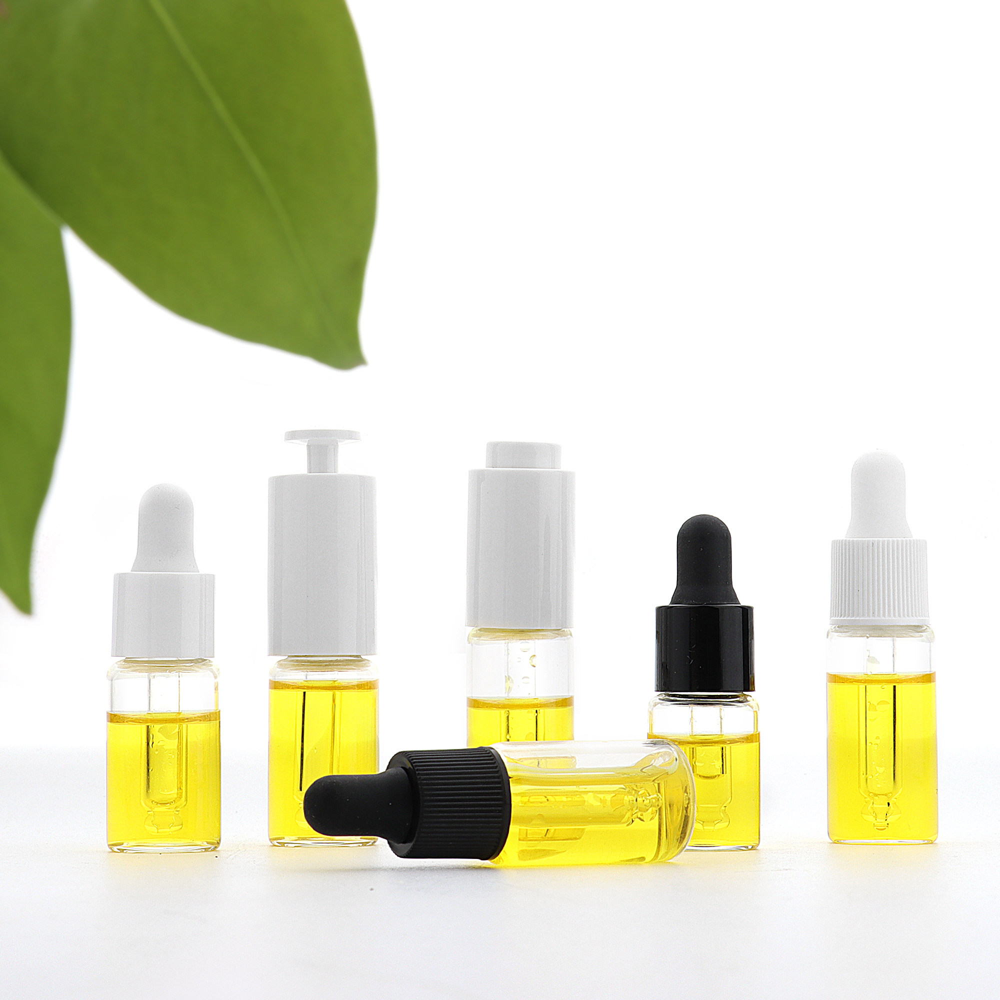 HOPECK黑色胶帽滴管透明管制玻璃瓶5个装18牙美容液粉底液精油瓶,淘宝优惠券,粉丝福利购,淘宝优惠卷