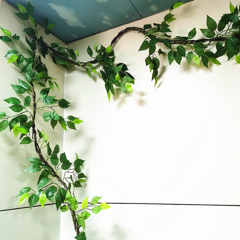 仿真藤榕树叶藤条吊顶缠绕造型民宿酒吧餐厅墙面大型植物绿植造景,淘宝优惠券,粉丝福利购,淘宝优惠卷