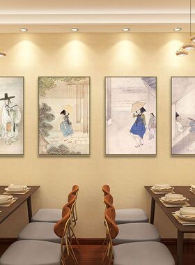 韩式烤肉店装饰画韩国古代人物朝鲜族民俗挂画料理店餐厅饭店壁画