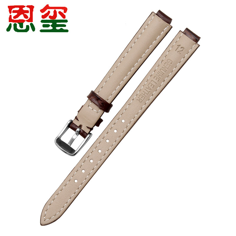 恩玺牛皮适配卡西欧凸口女式表链 恩玺配件