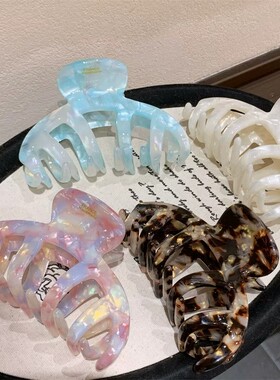 加厚4.0醋酸加厚南瓜抓鲨鱼夹后脑勺盘发抓夹小清新配色发夹发饰