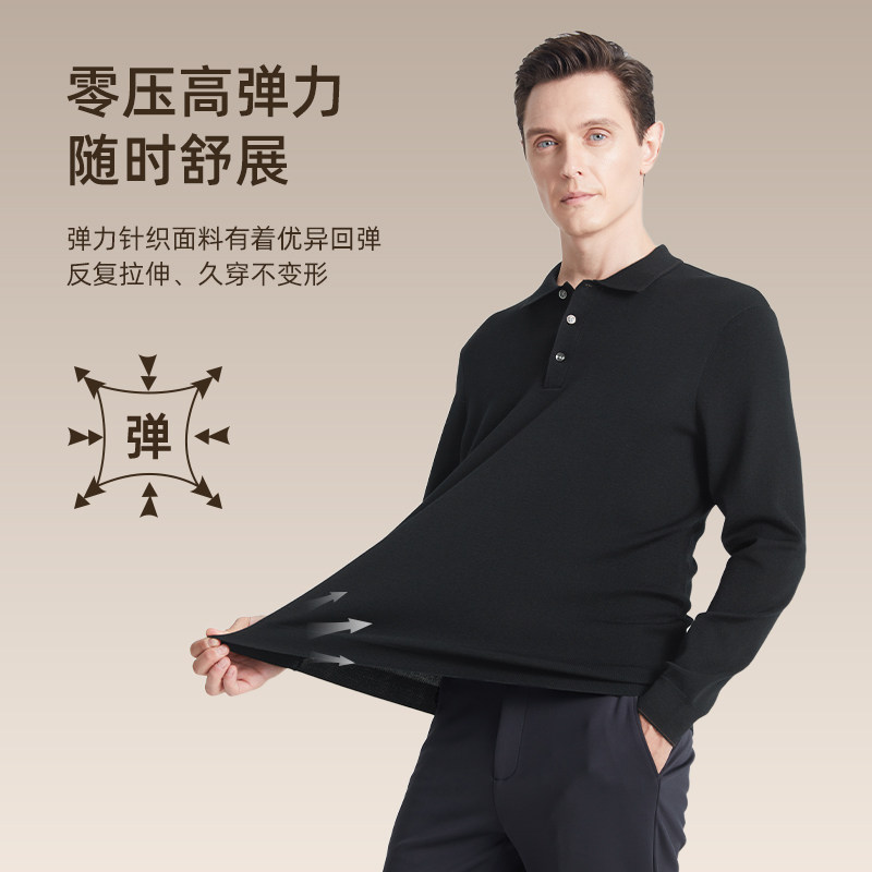 SHANSHAN杉杉翻领羊毛衫男款2025秋冬季新款针织衫男士Polo衫毛衣