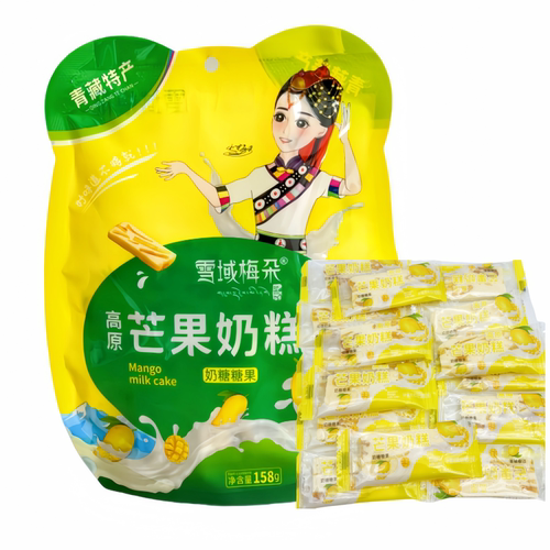 雪域梅朵高原奶糕158g独立包装青海特产黄桃草莓芒果味奶糖零食 - 图1