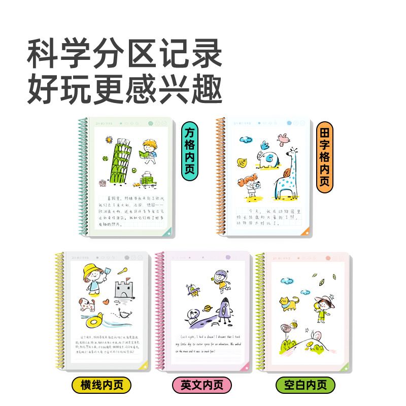 mideer弥鹿绘画日记本小学生一年级二三四年级用带田字格看图写话本子周记本幼儿园儿童少儿涂画图写画作文本 - 图1