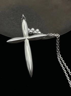 余文乐银珠十字架吊坠项链