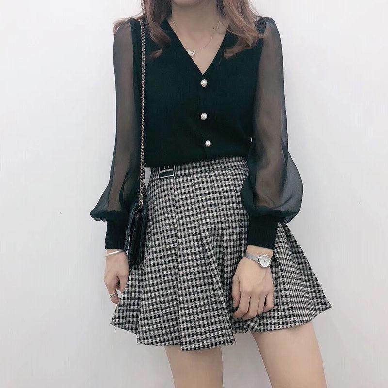 2020夏季新款短款洋气小众蕾丝毛衣 慕爱娇蕾丝衫/雪纺衫