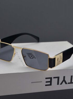 欧美复古长方形窄框朋克风太阳镜