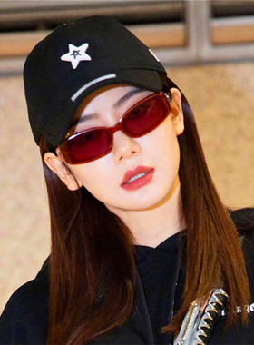 御米夏季新款封帆戚薇小方框眼镜女网红黑色墨镜男蹦迪街拍太阳镜