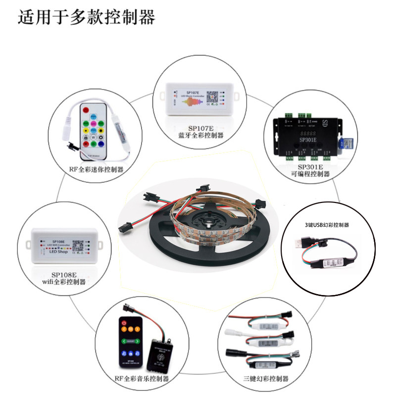 超窄rgb七彩灯带3mm宽5V音箱氛围灯LED导光板变色灯2812单点单控,淘宝优惠券,粉丝福利购,淘宝优惠卷