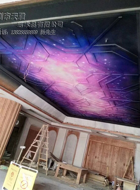 上海广东炫彩酒吧墙绘装饰画