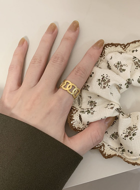 小众纹理钛钢镀金简约饰品个性