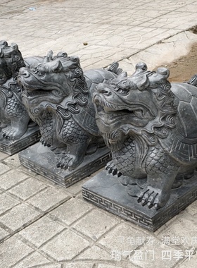 石雕青石吐水乌龟小石龟石雕石材鱼缸饰品摆件长寿景观厂家直销