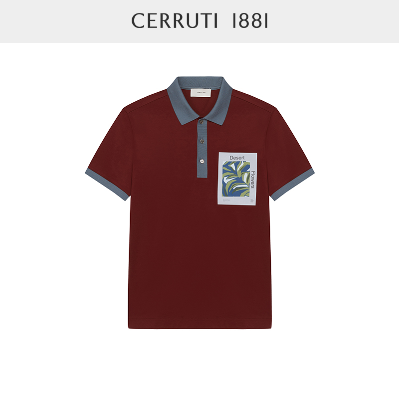 CERRUTI 1881男装春夏季商务休闲纯棉复古短袖POLO衫C47H9EI051-图0