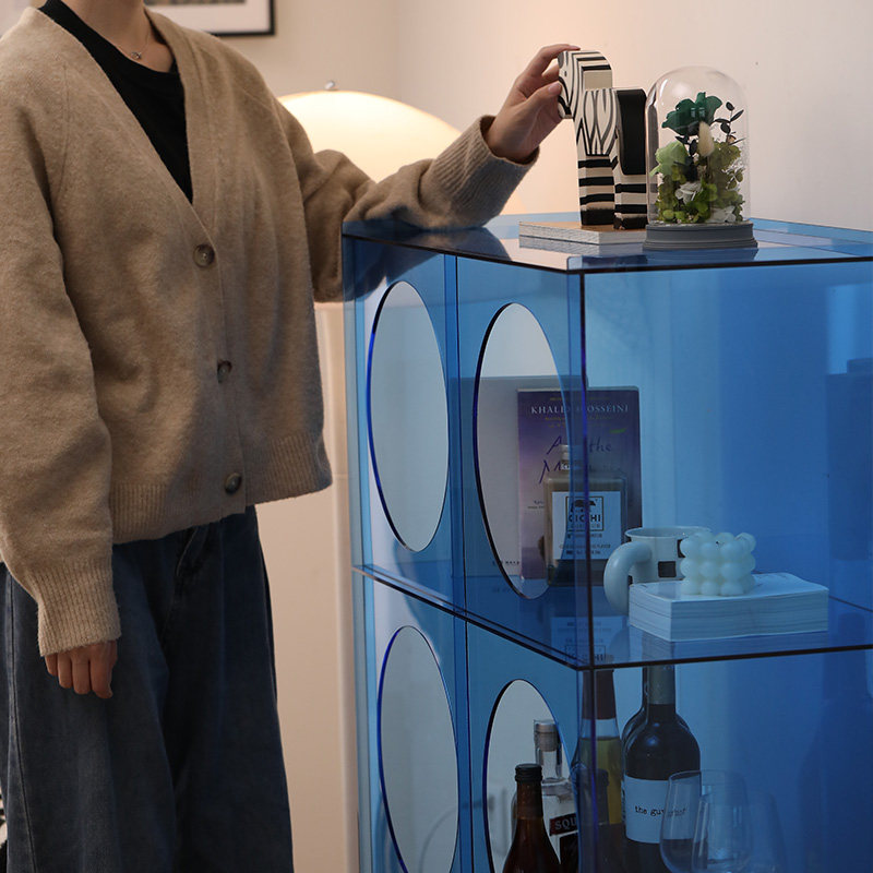 灰方亚克力手办置物架网红边柜酒柜现代简约餐边柜收纳柜展示柜子,淘宝优惠券,粉丝福利购,淘宝优惠卷