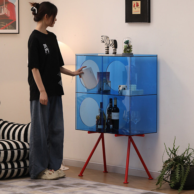 灰方亚克力手办置物架网红边柜酒柜现代简约餐边柜收纳柜展示柜子,淘宝优惠券,粉丝福利购,淘宝优惠卷