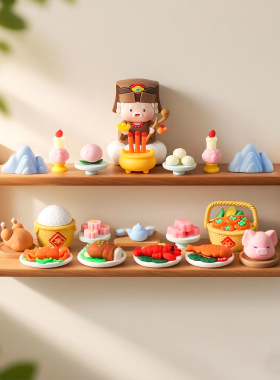 中式卡通土地公软胶玩偶桌面摆件