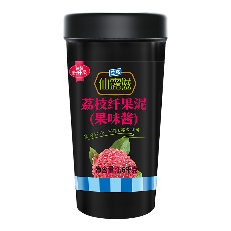 新仙尼 仙露滋荔枝纤果泥1 6kg瓶装果酱冰沙奶昔奶茶甜点蛋糕原料