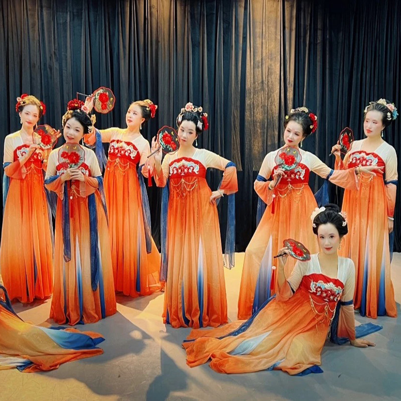 大唐夜宴古典舞演出服汉唐舞蹈服飘逸舞蹈服舞台表演服汉服新款冬,淘宝优惠券,粉丝福利购,淘宝优惠卷