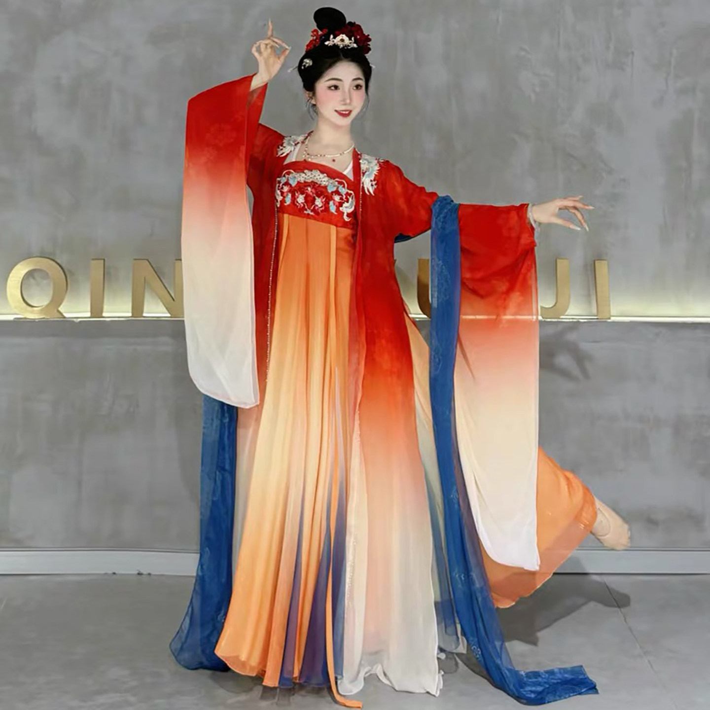 大唐夜宴古典舞演出服汉唐舞蹈服飘逸舞蹈服舞台表演服汉服新款冬,淘宝优惠券,粉丝福利购,淘宝优惠卷