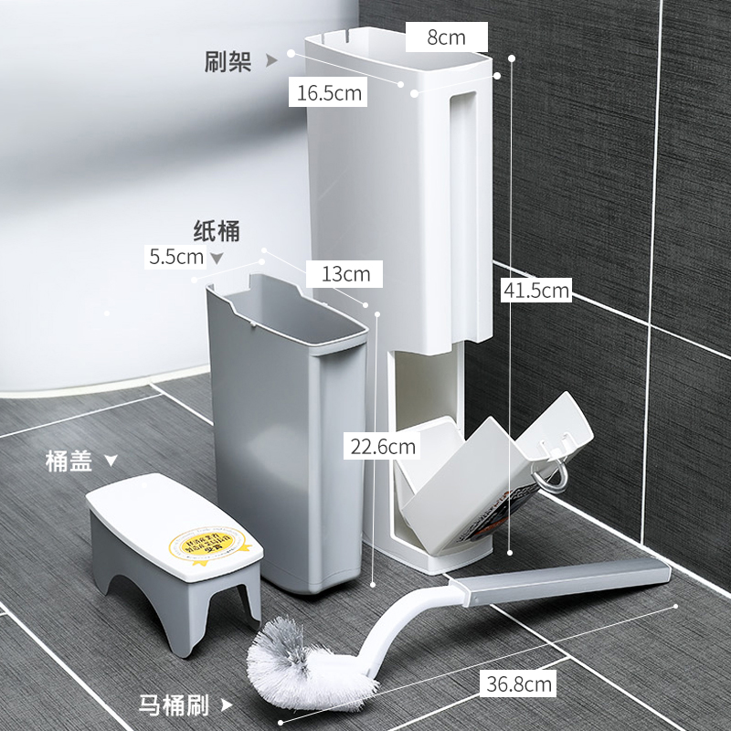 日本AISEN窄缝垃圾桶马桶刷套装极窄夹缝家用卫生间超窄厕所纸篓 - 图3