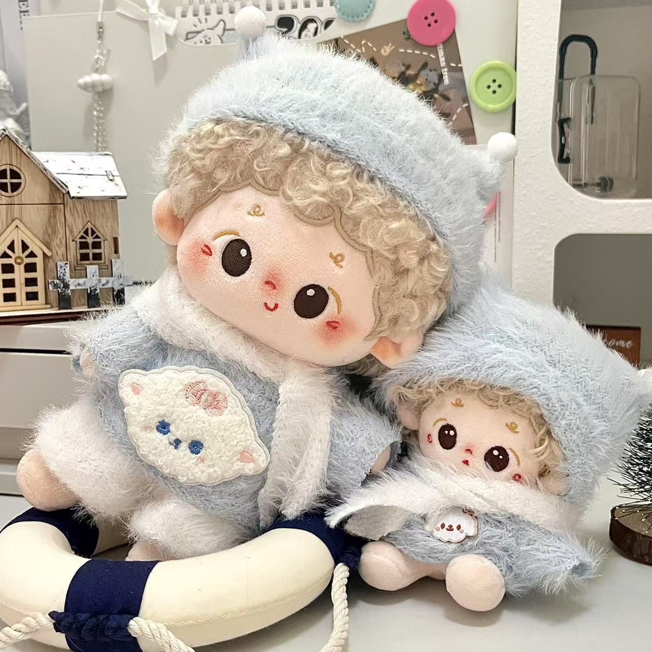 20cm10厘米可爱秋冬正版现货棉花娃娃衣服毛绒玩偶娃衣套装冬天 - 图2