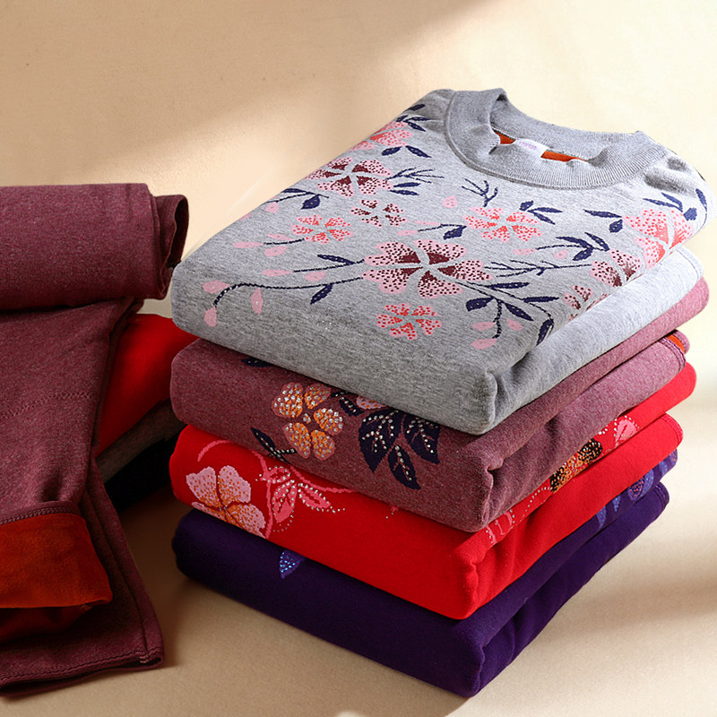 北极绒中老年保暖内衣加绒 北极绒伊紫保暖套装