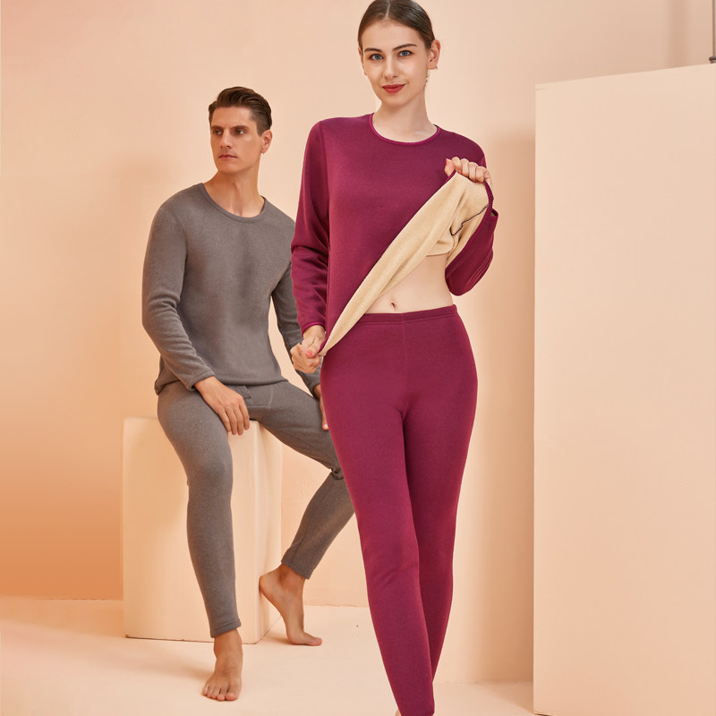 北极绒保暖男士阳离子加绒保暖衣 北极绒伊紫保暖套装