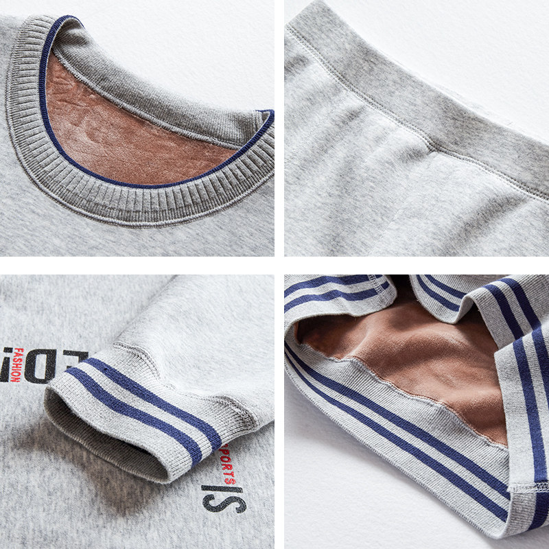 北极绒保暖青少年大童加绒套装内衣 北极绒伊紫保暖套装