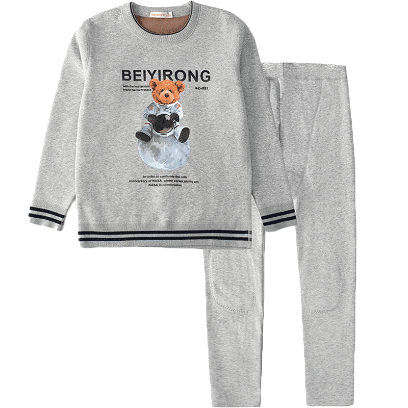 北极绒保暖青少年大童加绒套装内衣 北极绒伊紫保暖套装