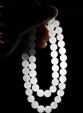 白玉10mm圆珠两件套和田玉手串