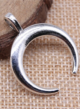 10个/包 33x26mm 多色DIY饰品配件 牛角新月吊坠 ABD-C11073