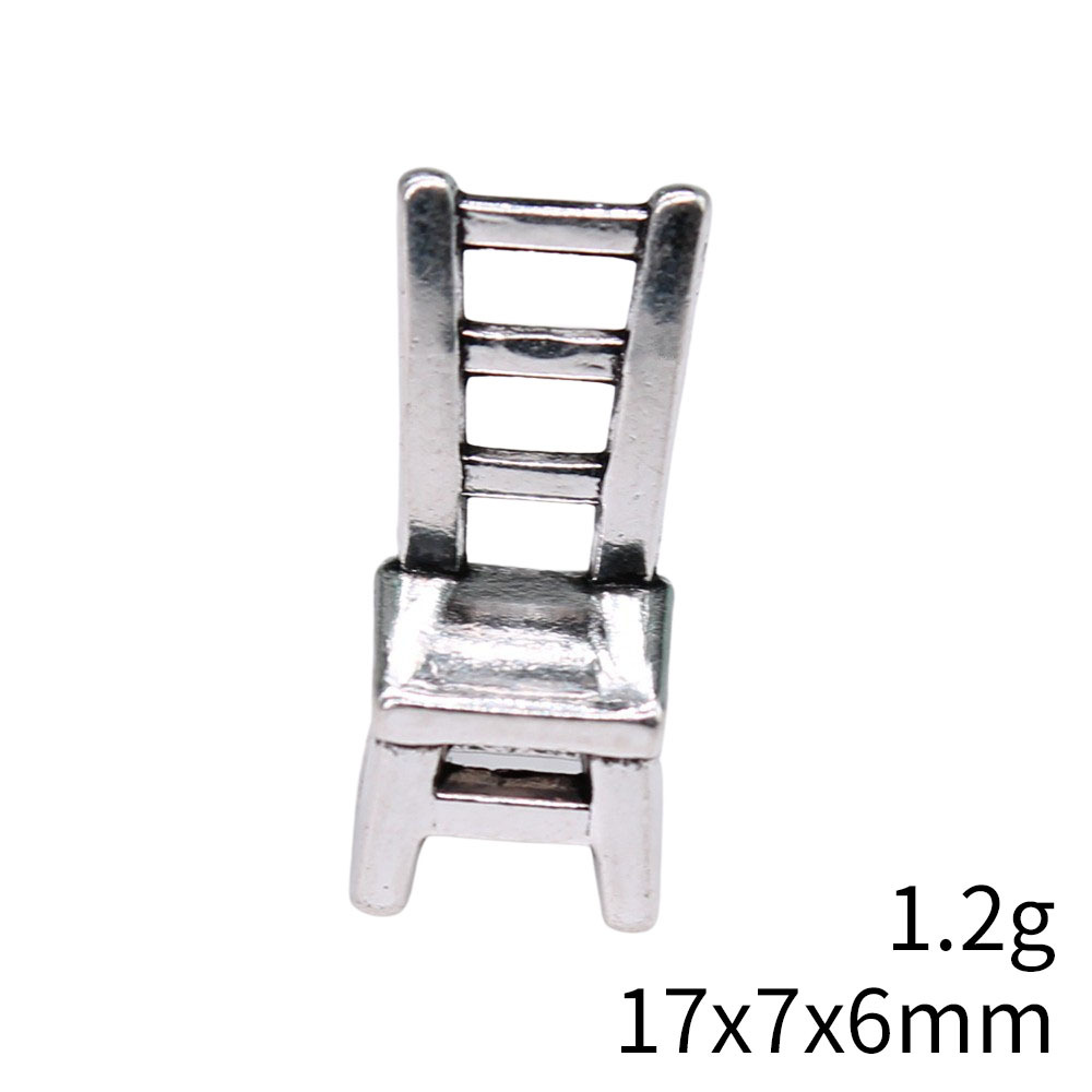 10个/包 17x7x6mm 古银色 DIY饰品配件 3D立体小椅子吊坠 B13484 - 图2