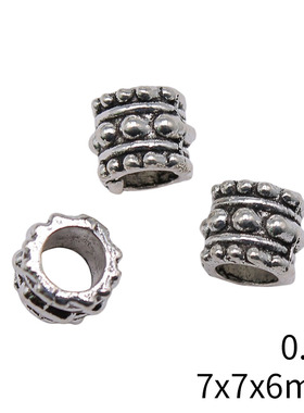 10个/包 7x7x6mm 多色 DIY饰品配件 大孔珠隔位珠珠子
