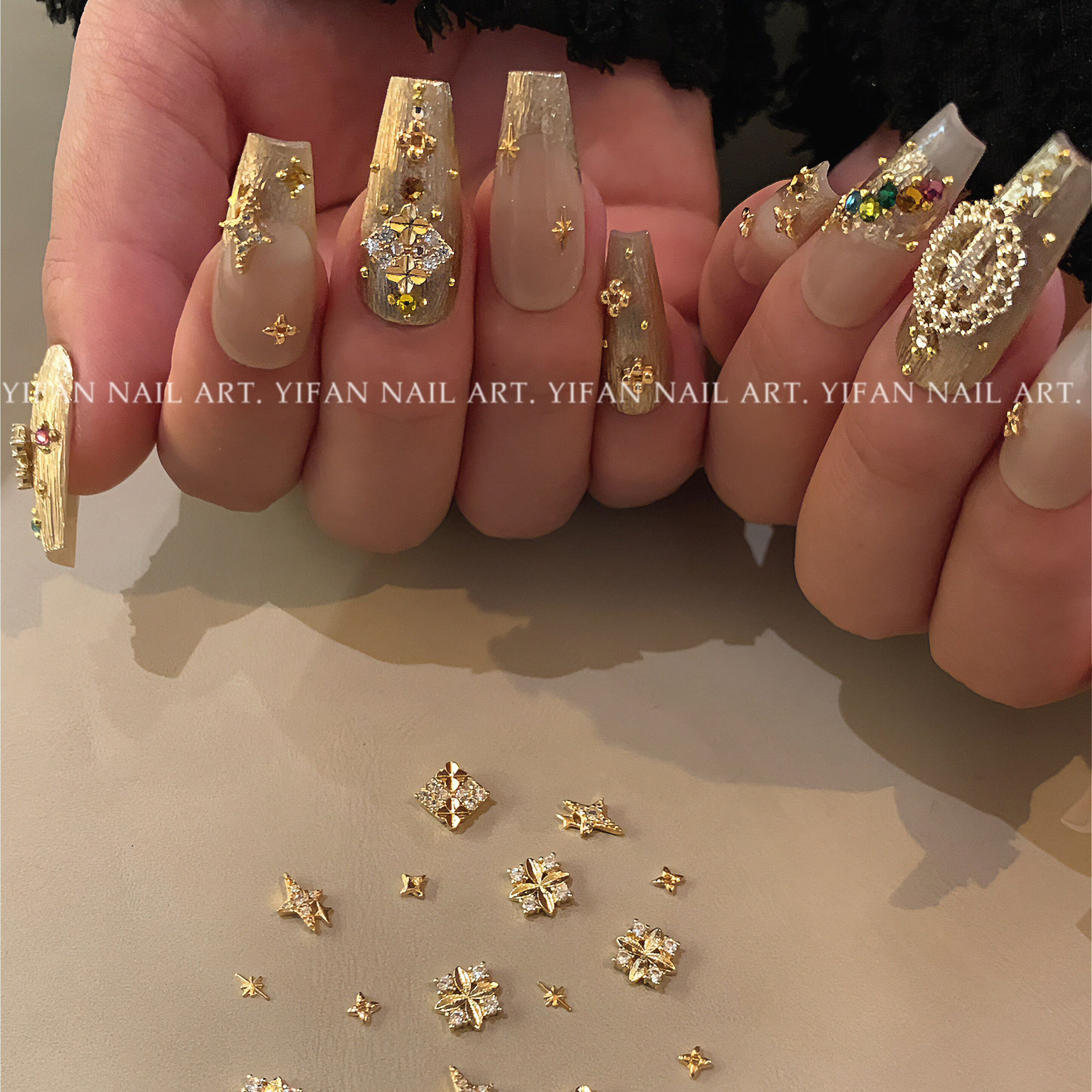 YIFANNAIL熹妃回宫护甲美甲素材 布契拉提美甲复古金属饰品H41,淘宝优惠券,粉丝福利购,淘宝优惠卷