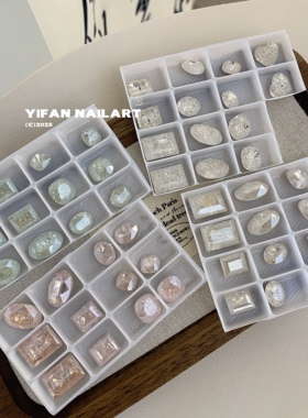 YIFANNAIL【爆裂冰花】富家千金~高品镀膜裂纹尖底美甲钻Q34