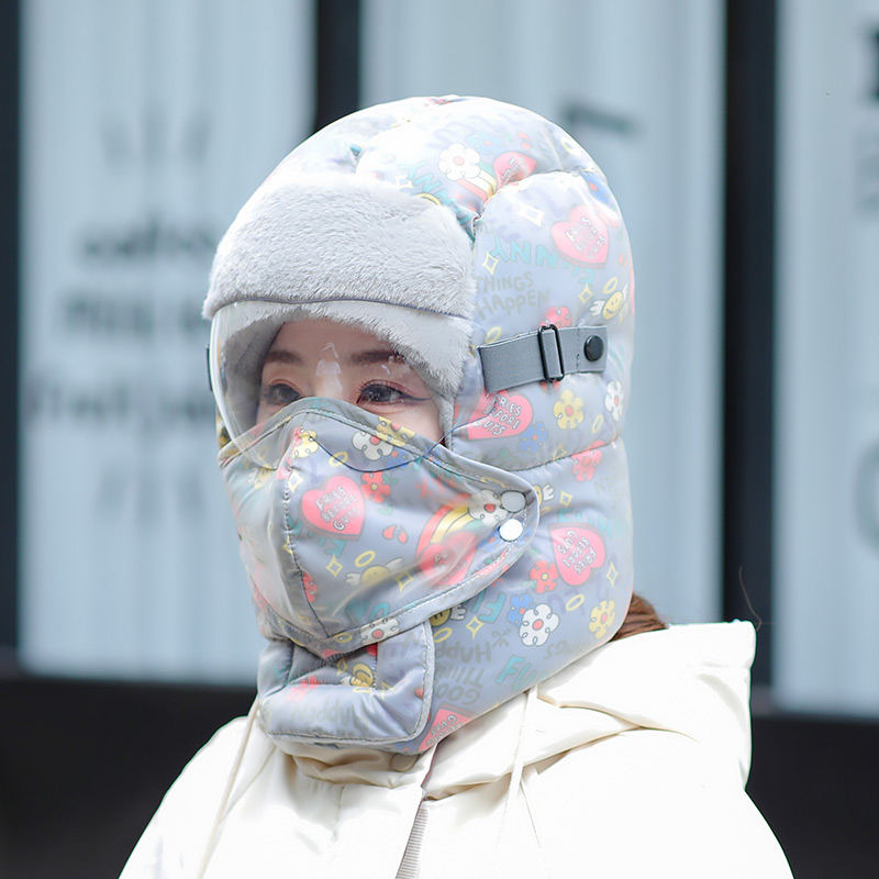 雷锋帽女款冬季可爱骑行电动车帽子冬天儿童防风保暖神器防寒护耳 - 图3