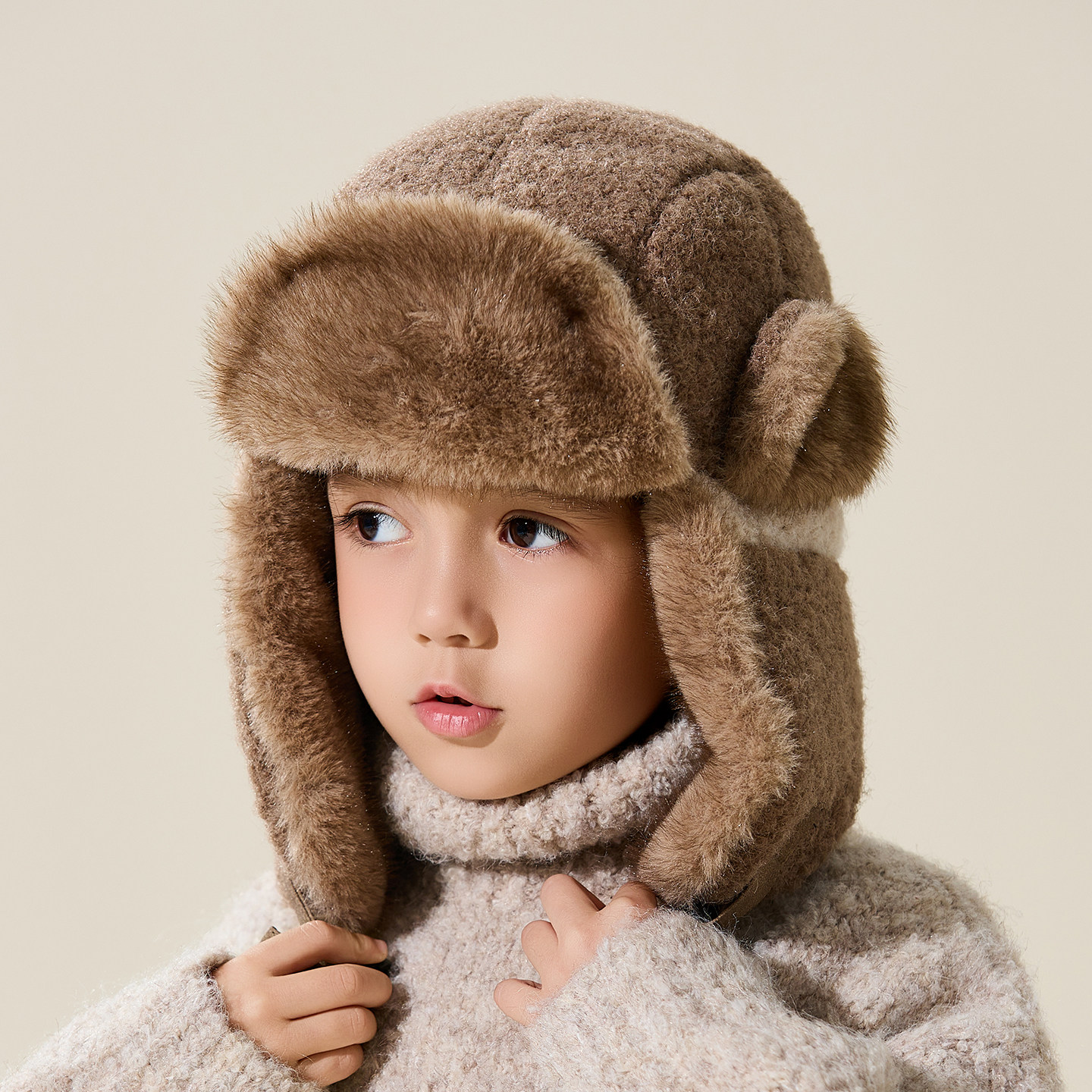 儿童雷锋帽女冬季加绒加厚保暖护耳帽子男孩宝宝亲子款骑行防风帽,淘宝优惠券,粉丝福利购,淘宝优惠卷