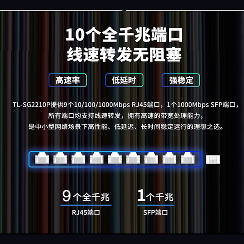 TP-LINK普联TL-SG2210P全千兆48V标准PoE供电WEB网管交换机SFP光口tp-link企业安防供电器-图2