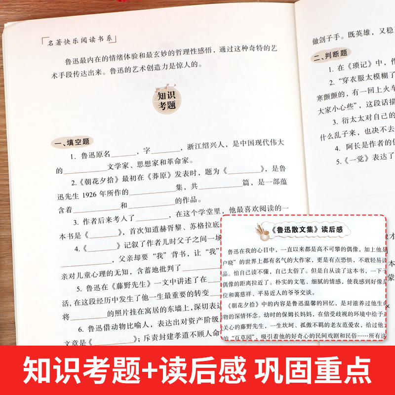 鲁迅散文集鲁迅经典全集作品正版原著小学生散文读本名著书籍小学生必读三四五六年级课外阅读儿童读物10岁以上儿童文学少年版HA-图3