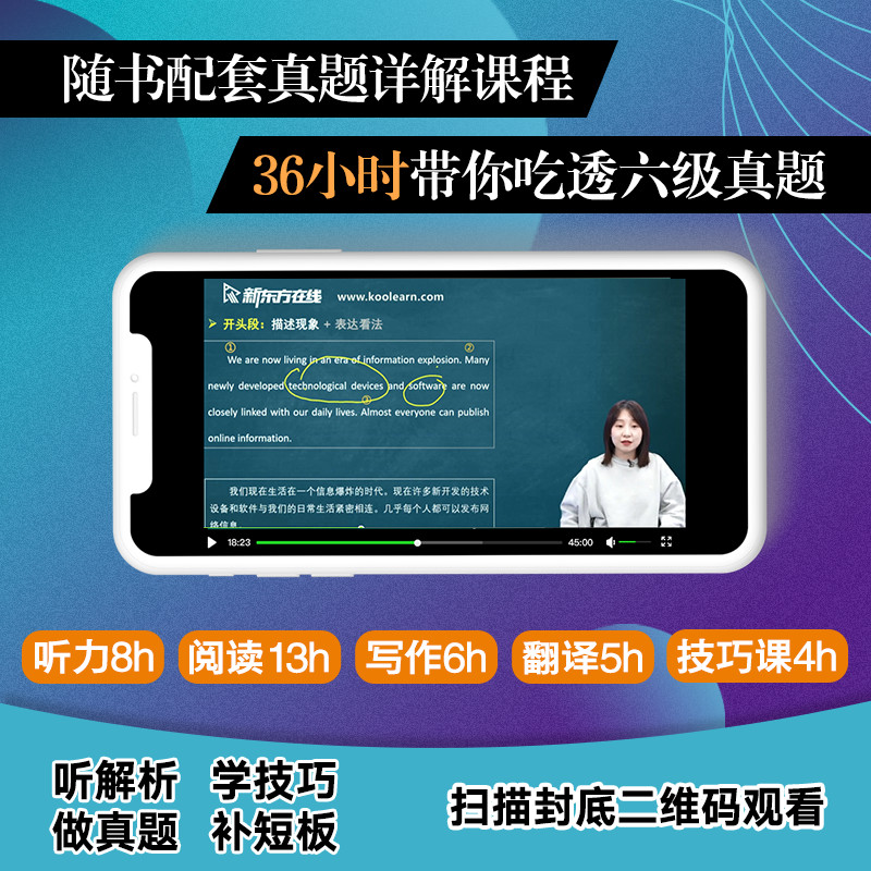 备考2023年12月大学英语六级考试超详解真题模拟题新东方cet6试卷历年阅读听力翻译写作文专项训练乱序新东方6级英语真题试卷sl-图3