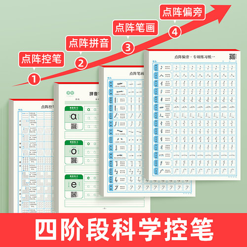 拼音字母练字帖儿童点阵拼音描红本控笔训练专项练习纸幼小衔接宝宝大中小班练习册全套一年级幼升小写字训练每日一练教材临摹字帖 - 图0