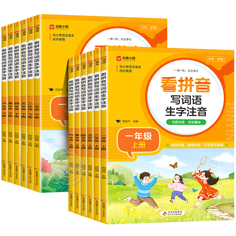 小学生看拼音写词语生字注音一二三四五六年级上册下册人教版部编同步课本语文练习册专项训练 默写能手字词句训练RJ