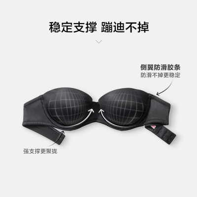 维密PINK小胸聚拢防滑无肩带文胸
