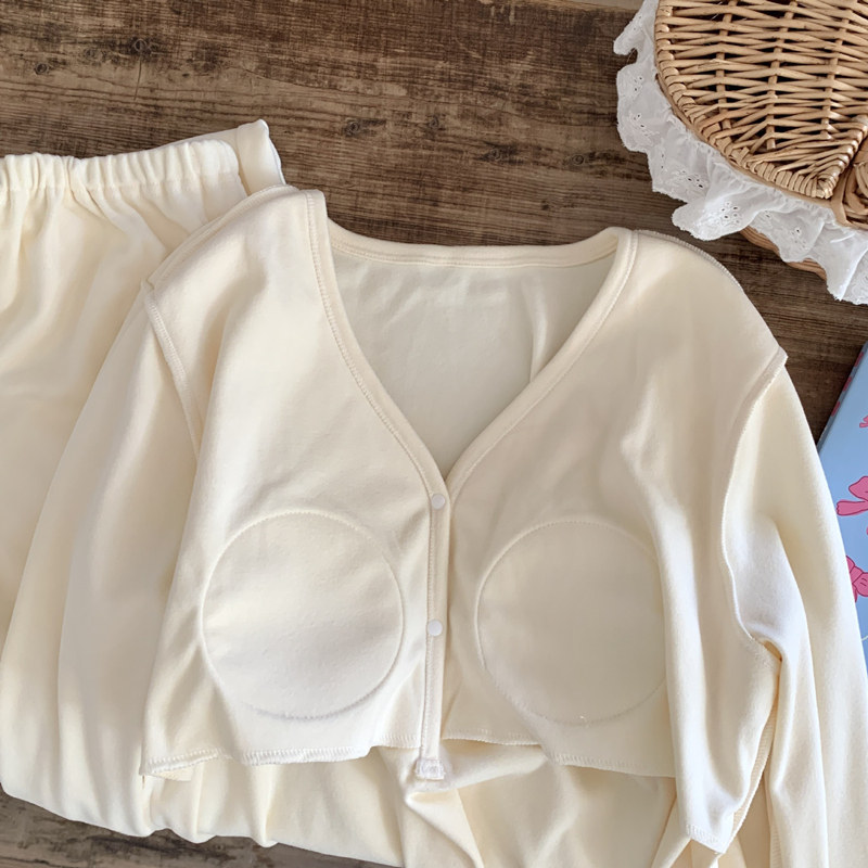 带胸垫秋衣秋裤套装月子秋冬打底德绒孕妇睡衣产后哺乳产妇待产服,淘宝优惠券,粉丝福利购,淘宝优惠卷