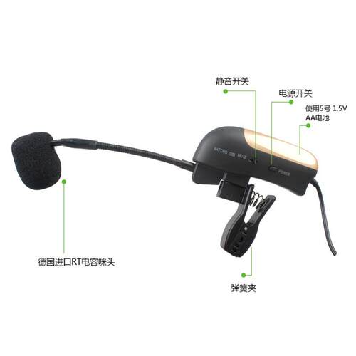 ACEMIC爱尚达ST-2萨克斯管乐专用有线乐器话筒 6米线 电容麦克风 - 图2