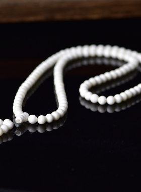 天然金丝贝壳108手串有机宝石