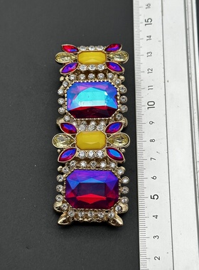A82欧美Vintage中古复古丝海外回流老款彩色宝石锁骨链耳环手链项