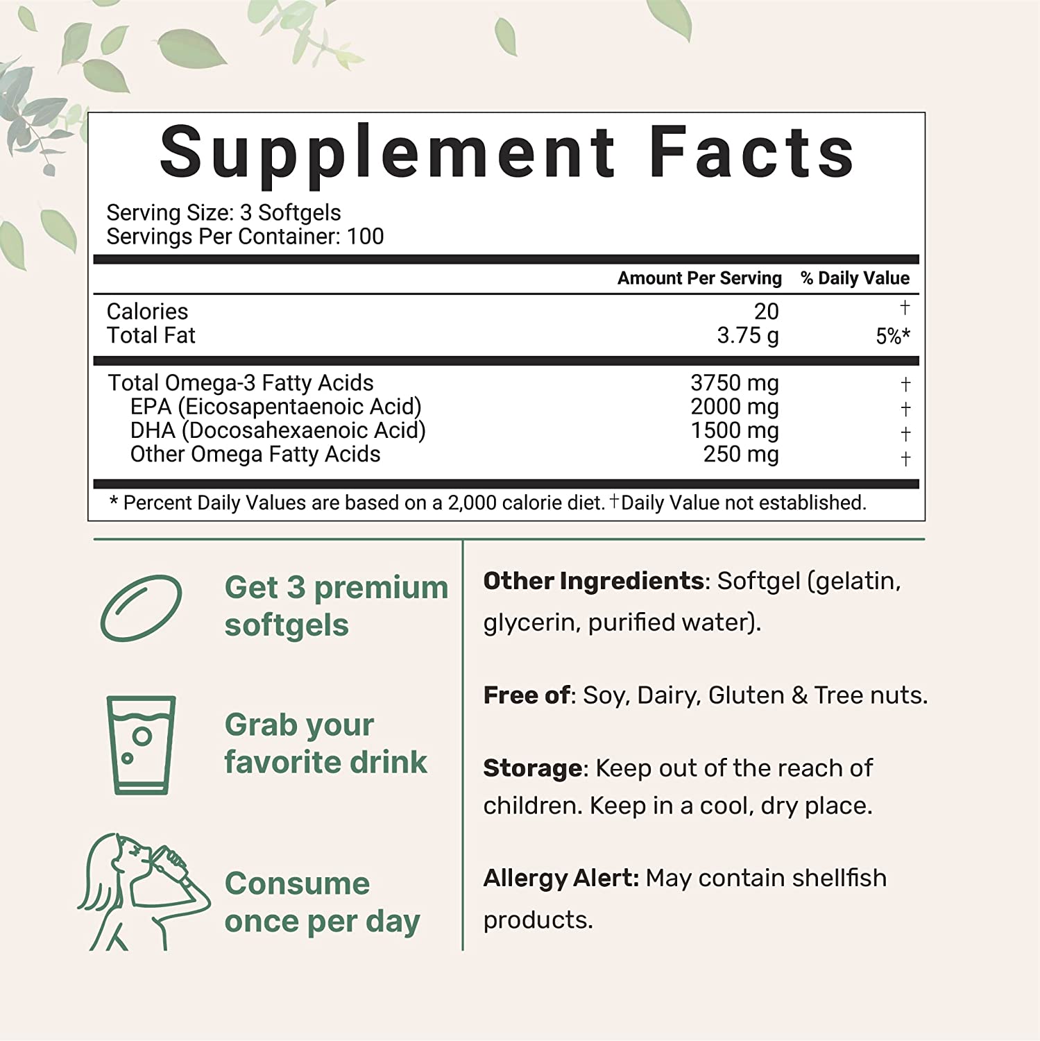 美国直邮MicroIngredients Omega 3 Fish Oil三倍强度欧米茄3鱼油 - 图2