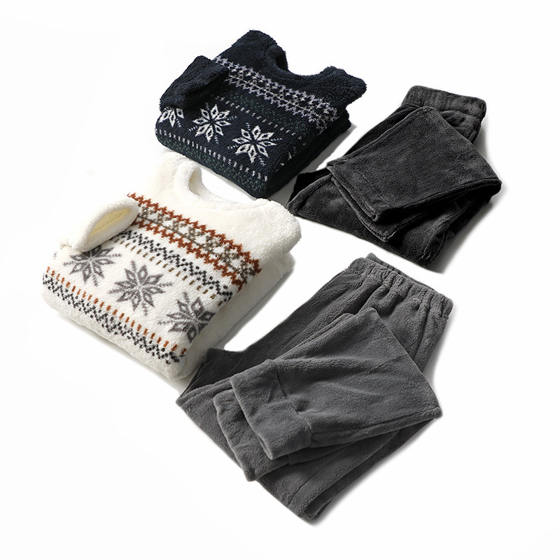 老客必入！费尔岛风！日单珊瑚绒柔软秋冬情侣睡衣家居服长袖套装,淘宝优惠券,粉丝福利购,淘宝优惠卷